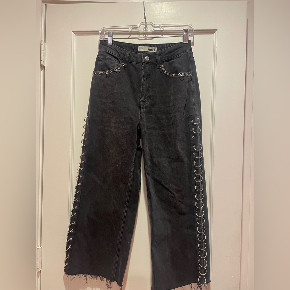 Topshop Punk Black Jeans with Rings